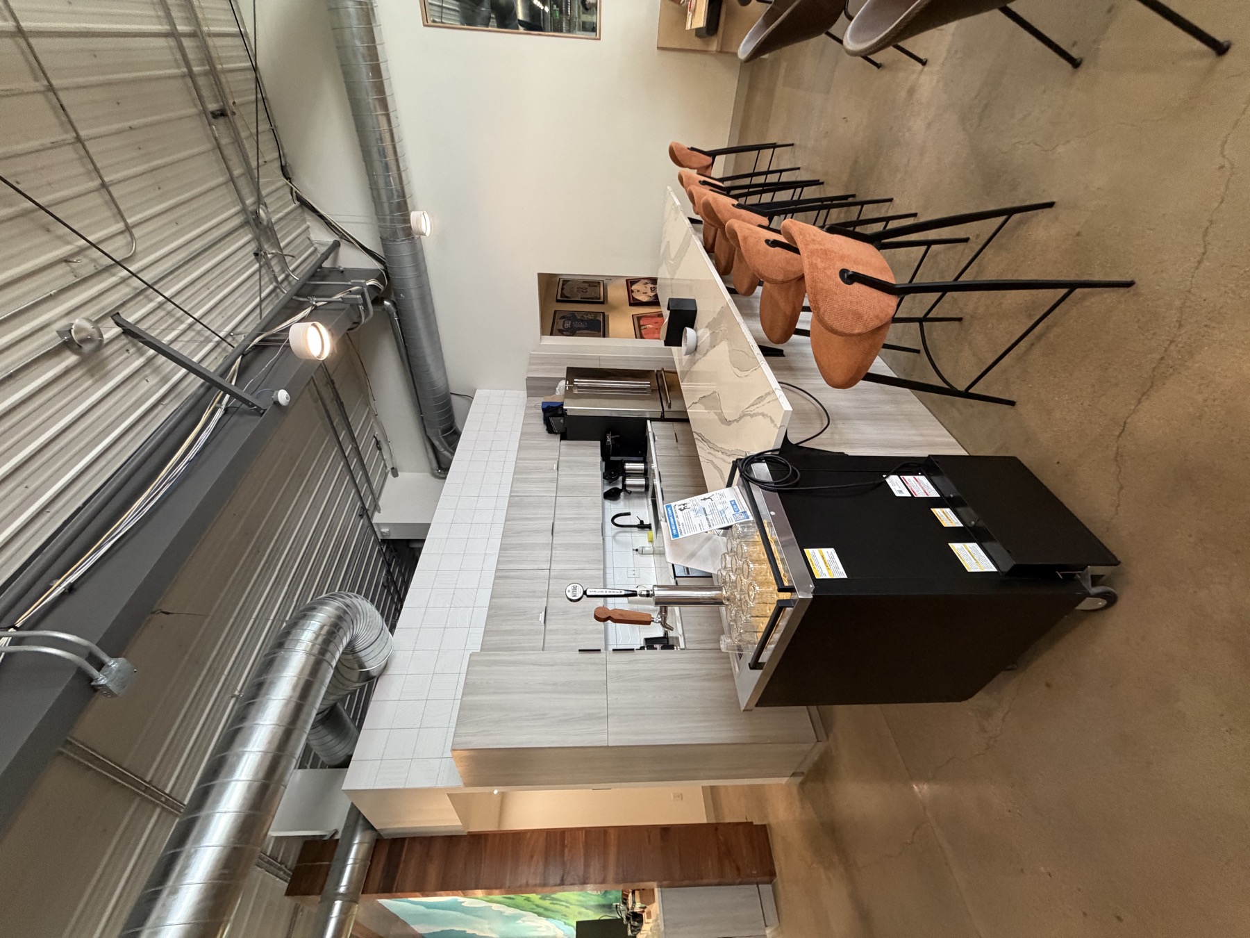 Members kitchen with bar seating